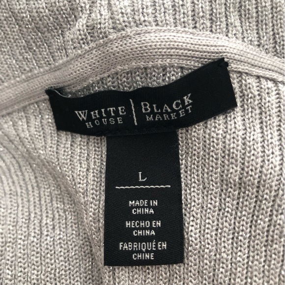 White House Black market silver metallic long sleeve cardigan. - Picture 13 of 14